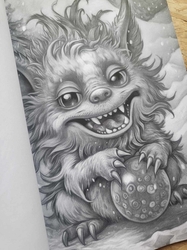Adorable Creepy Monsters Grayscale Coloring Book - Max Brenner