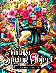 Vintage Spring Objects Coloring Book - Max Brenner