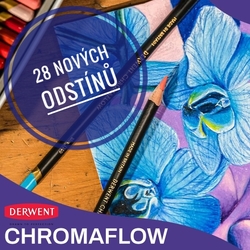 DERWENT CHROMAFLOW - umělecké pastelky - BALÍČEK 28 nových odstínů