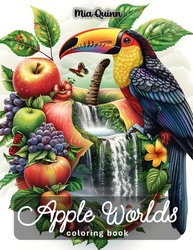 Apple Worlds Coloring Book for Adults - Mia Quinn 