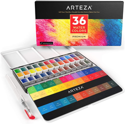 ARTEZA Expert Watercolors - akvarelové půlpánvičky - sada 36 ks