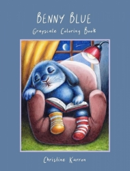 Benny Blue Grayscale Coloring Book - Christine Karron - předstínovaná verze