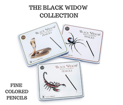Black Widow Wax Coloured Pencils Set 24 - sada pastelek - 3 druhy