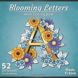 Blooming Letters - Adult Coloring Book