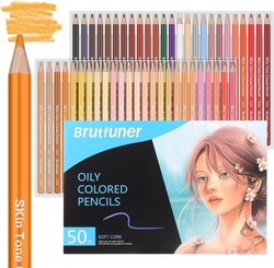 Brutfuner Oil pencils Skin tones - umělecké pastelky na olejové bázi v tělových barvách - sada 50 ks 