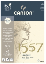CANSON 1557 CROQUIS skicák - lepený (120g/m2, 30 archů) - různé velikosti