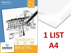 CANSON Bristol skicák - (180g/m2, 20 archů) - A4 - jednotlivé listy