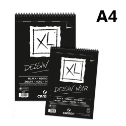 CANSON XL Dessin Noir BLACK černý skicák - koružková vazba (150 g/m2, 40 archů) - A4