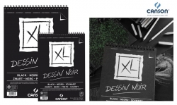 CANSON XL Dessin Noir BLACK černý skicák - kroužková vazba (150 g/m2, 40 archů)