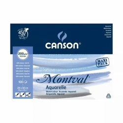 CANSON Montval Aquarelle 200 g/m2 - 100 archů - 24 x 32 cm