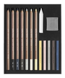 Caran d'Ache - Light & Shade set - sada pro kresbu pastelem - 15 kusů 