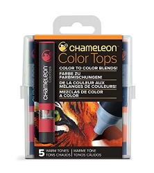 Chameleon COLOR TOPS - tónovací fixy - sada WARM TONES - 5ks - barevné nástavce