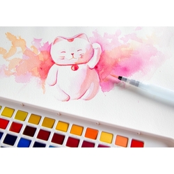 KOI Water Colors sada profesionálních akvarelových barev v sadě - 96 ks půlpánvičky