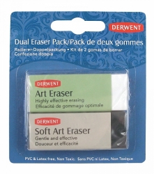 DERWENT umělecká guma - sada 2 měkkých gum - Dual Eraser Pack
