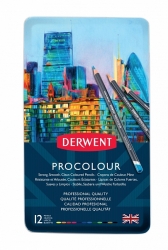 DERWENT Procolour - umělecké profi pastelky - sada 12 kusů
