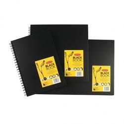 Derwent Black Book - kroužková vazba 200 g/m2 - 40 listů - ČTVEREC 30 x 30 cm - černá