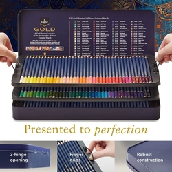 Castle Art Supplies GOLD Standard - umělecké pastelky - sada 120 ks - v plechové krabičce s platy