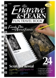 Engrave & Learn Fun Travel Book - FAMILY PETS and ANIMAL FRIENDS - vyškrabávání
