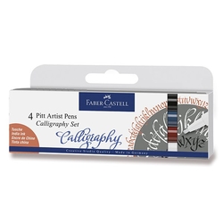 Faber-Castell Pitt Artist pens - CALLIGRAPHY - Indian ink - sada 4 ks - B