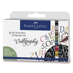 Faber-Castell Pitt Artist pens - CALLIGRAPHY - Indian ink - sada 8 ks