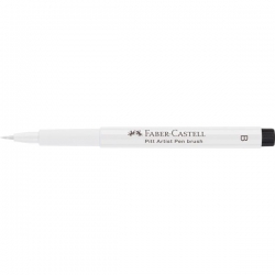 Faber-Castell PITT artist pen B WHITE - bílý štětečkový fix