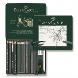 Faber-Castell PITT Monochrome GRAPHITE - grafitová sada 19 ks