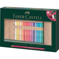 Faber-Castell POLYCHROMOS sada 34 ks - umělecké pastelky - s rolovacím pouzdrem