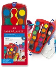 Faber-Castell CONNECTOR WATERCOLOURS - vodové barvy - sada 24 ks (průměr 30 mm)