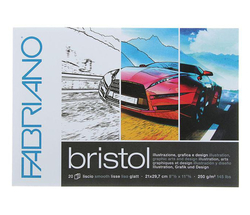 FABRIANO Bristol smooth skicák - lepený (250g/m2, 20 archů) - A4