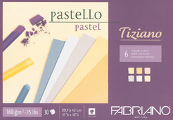 FABRIANO Tiziano Pastello SOFT COLOURS - skicák (160 g/m2, 30 listů) A3 - 6 jemných barev