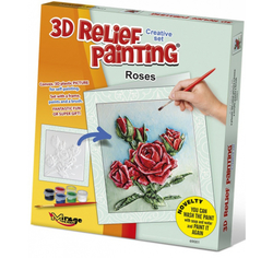 3D reliéfní obrázek - PŘÁNÍČKO 19x21cm růže