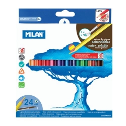 MILAN Aqua akvarelové pastelky - sada 24 ks - v papíru