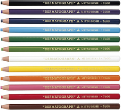 Mitsubishi Dermatograph 7600 - voskové pastelky - jednotlivé barvy
