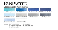 PanPastel - umělecké pastely - Sada Seascape10 ks