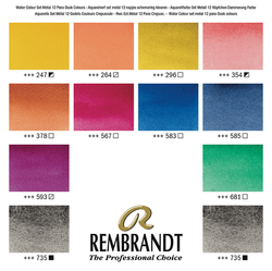 Rembrandt Akvarelové granulovací barvy - sada 12 ks - DUSK