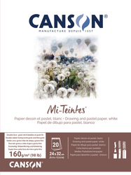CANSON Mi-Teintes skicák lepený - 24x32cm 20l 160g - White