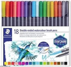 STAEDTLER Design Journey Double ended watercolour brush pens - oboustranné akvarelové fixy - sada 18 ks