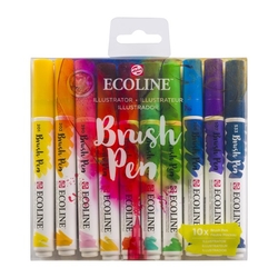 Royal Talens ECOLINE brush pen - štětcové fixy - rozmývatelné - SADA 10 ks - Ilustrační odstíny