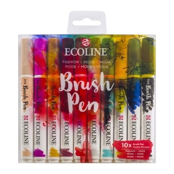 Royal Talens ECOLINE brush pen - štětcové fixy - rozmývatelné - SADA 10 ks - Fashion odstíny 
