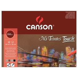 Canson Mi-Teintes TOUCH skicák lepený na krátké straně - 4 barvy (350 g/m2, 12 listů), 24 x 32 cm