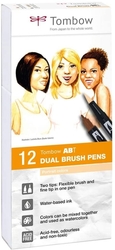 Tombow ABT Dual brush pen PORTRAIT - oboustranný fix  – sada 12 ks - PORTRÉT