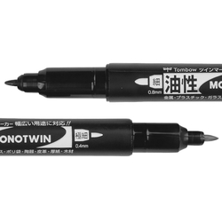 Tombow MONO TWIN - oboustranný permanentní fix  – černá