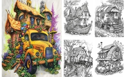 Vehicle Homes - Coloring Book for Adults - Mia Quinn 